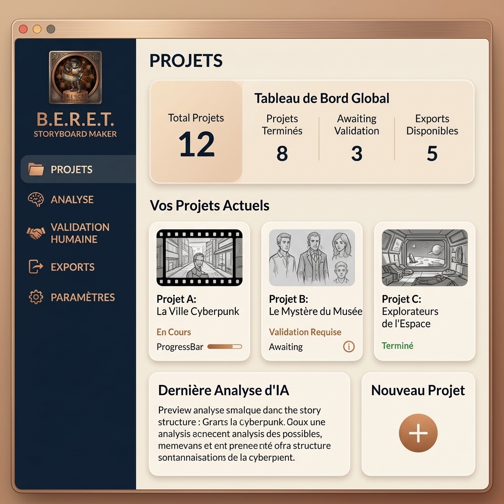 Interface B.E.R.E.T. STORYBOARD MAKER